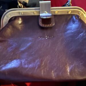 Elegant Brown Leather Wristlet